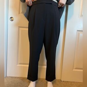 LOFT Black High-Rise Straight Pants